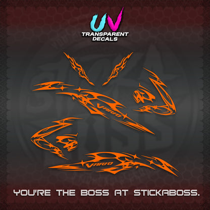 CLICK 125 V3 VARIO UV TRANSPARENT DECALS (2026 T1 LIGHTNING DESIGN) STICKER KITS BY STICKABOSS