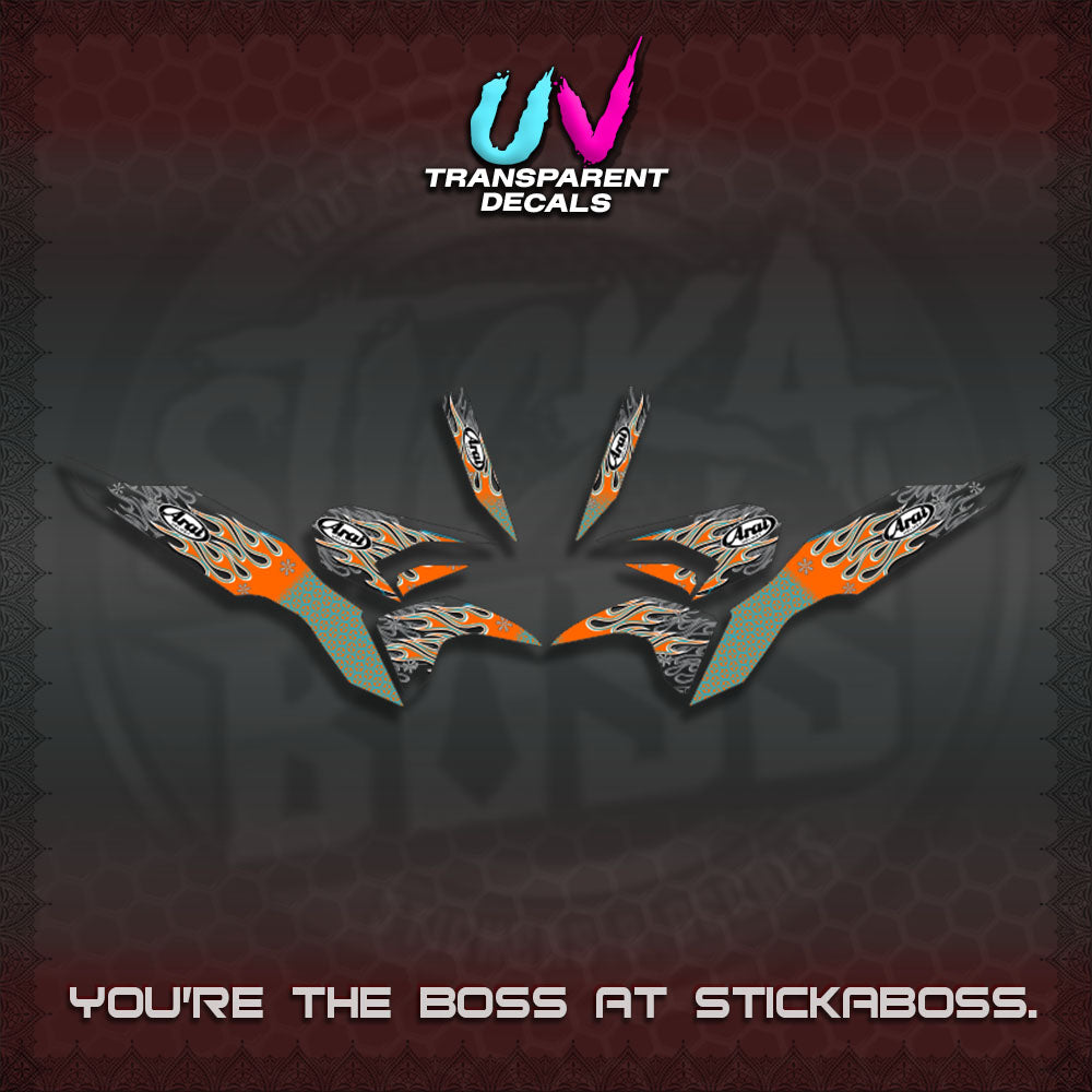 【PREMIUM UV PRINT】TRANSPARENT CLICK 125 V3  DECALS(ARAI API NEW TERBARU DESIGN)By STICKABOSS