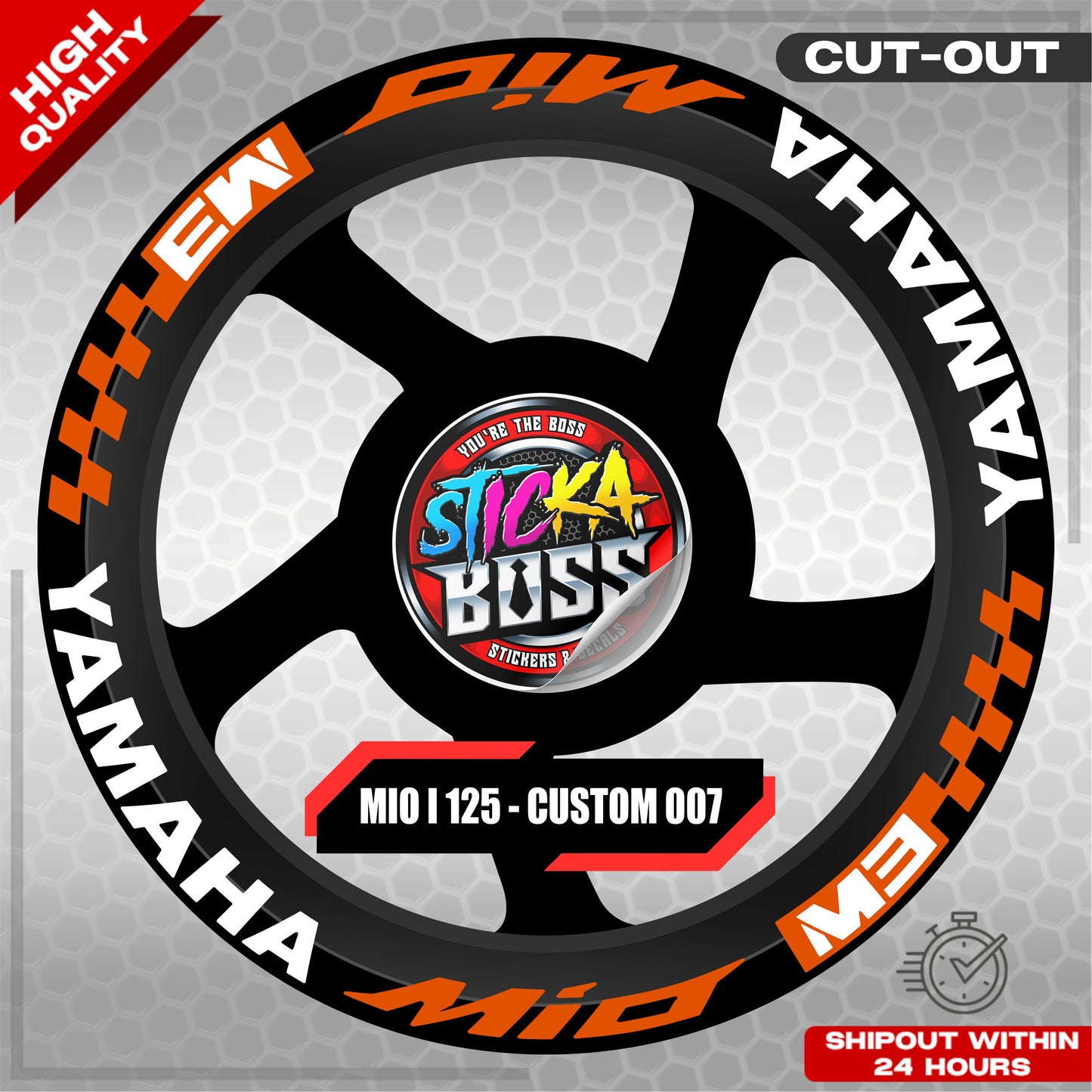 MIO I 125 MAG STICKER SET  ( 2 MAGS ) - CUSTOM 007 | VINYL WATERPROOF CUT-OUT DECALS