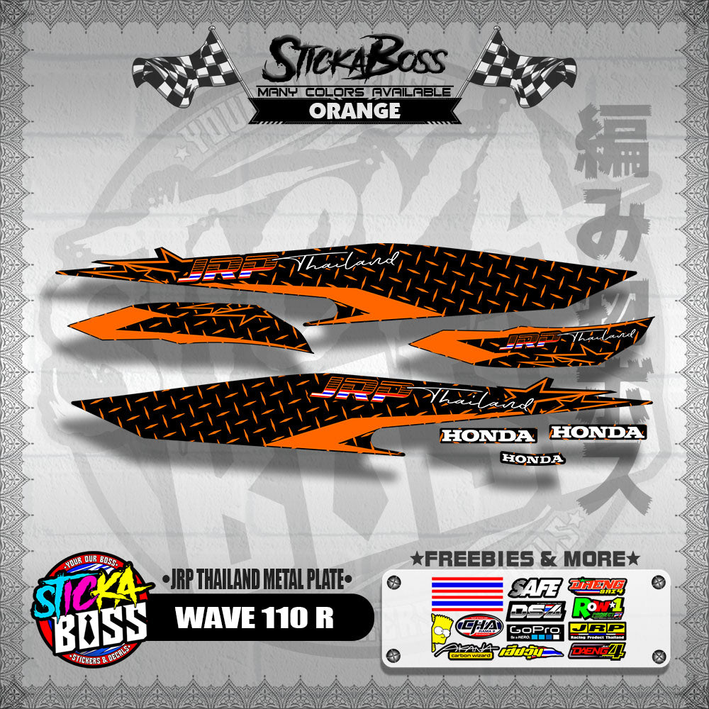WAVE 110 R DECALS ( JRP THAILAND METAL PLATE )【WITH FREEBIES】