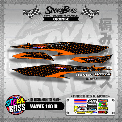 WAVE 110 R DECALS ( JRP THAILAND METAL PLATE )【WITH FREEBIES】