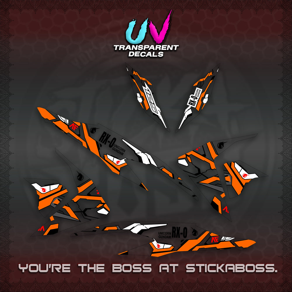 CLICK V2 UV TRANSPARENT VARIO DECALS (RX-O UNICORN GD)STICKER DECALS By STICKABOSS