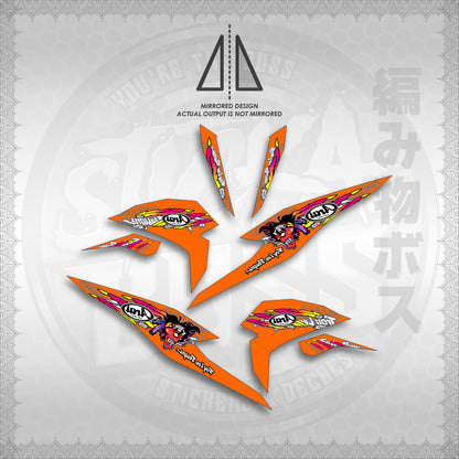 STICKER DECALS for BEAT FI V3 (ARAI APACHE STRIPPING) By STICKABOSS (SOFIE LAMINATED WATERPROOF)