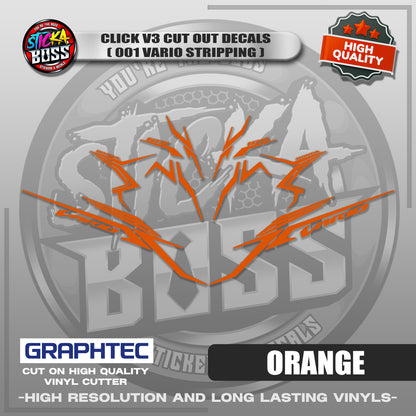 CLICK V3 CUT OUT DECALS ( 2025 VARIO STRIPPING 001 ) | VINYL WATERPROOF CUT-OUT STICKER DECALS