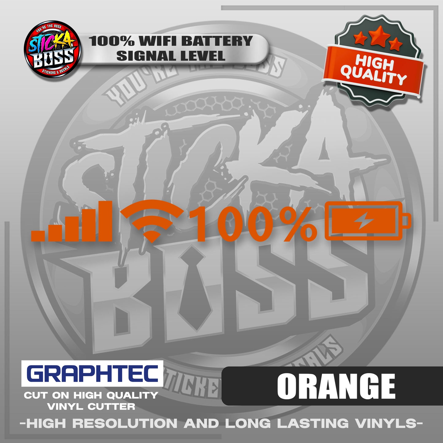 100% WIFI BATTERY SIGNAL LEVEL | VINYL WATERPROOF CUT-OUT STICKER DECALS【Stickaboss】