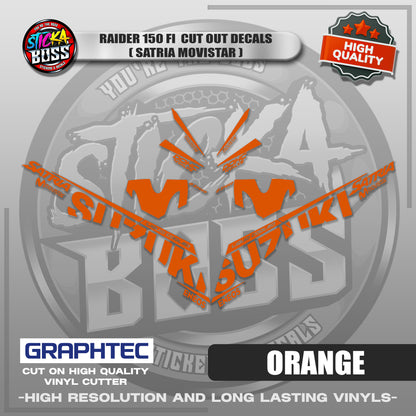 RAIDER 150 FI CUT OUT DECALS ( SATRIA MOVISTAR ) | VINYL WATERPROOF CUT-OUT STICKER DECALS