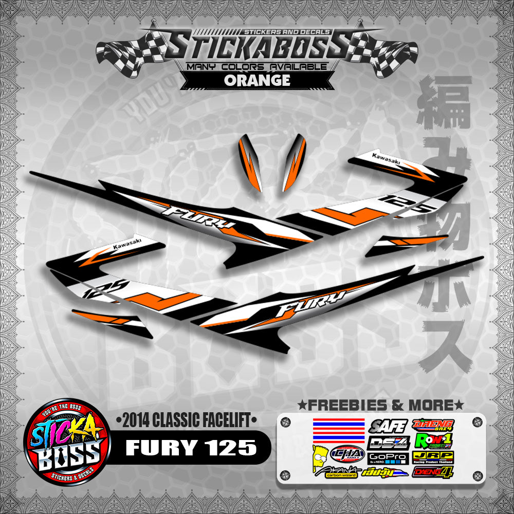 FURY 125 STICKER DECALS ( 2014 CLASSIC FACELIFT )【WITH FREEBIES】