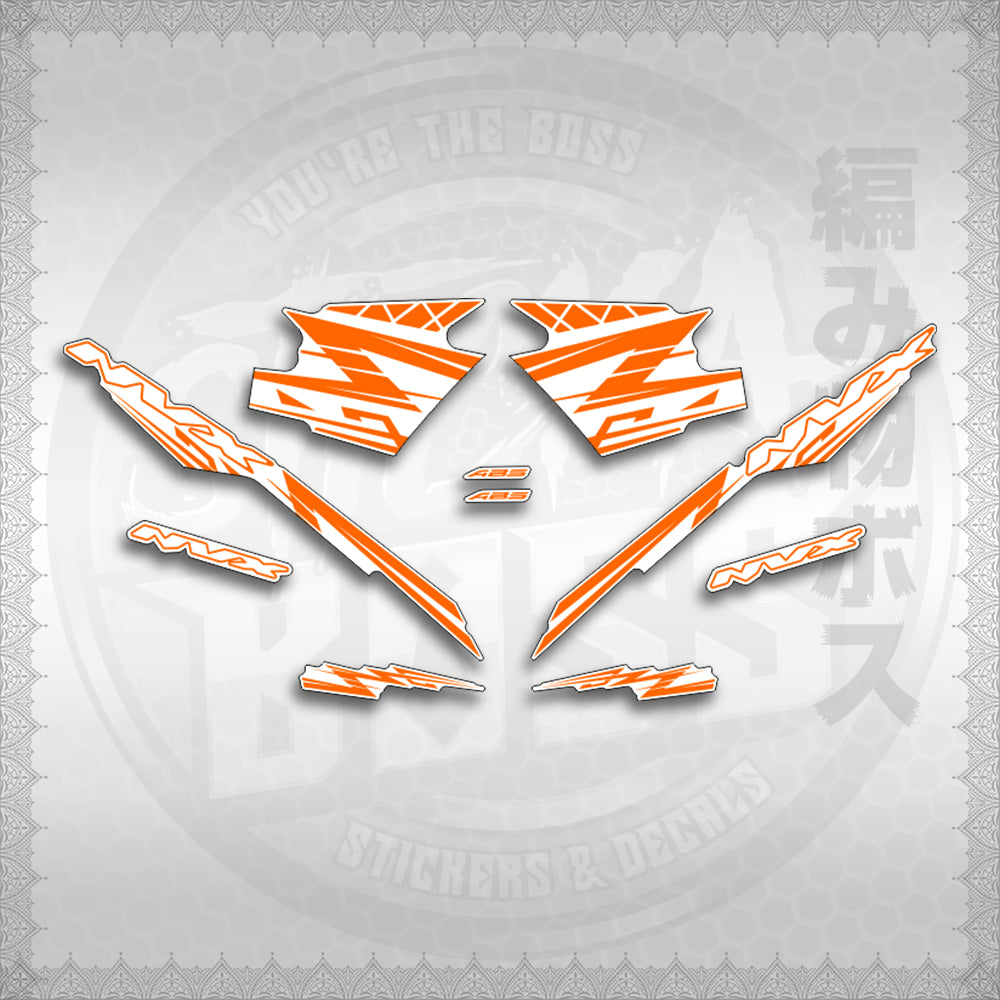 STICKER DECALS for AEROX V3 ALPHA TURBO INDO FOR WHITE (AV314ARV9SE) By STICKABOSS (SOFIE LAMINATED WATERPROOF)