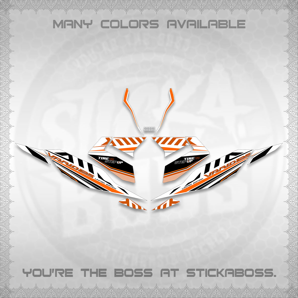 CLICK 125 V4 VARIO FOR WHITE DECALS (2026 VR0007 DESIGN) STICKER KITS By STICKABOSS