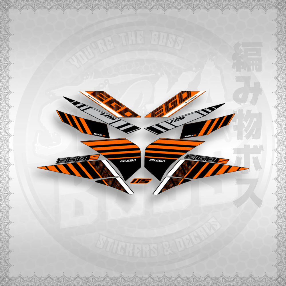 STICKER DECALS for MIO SOUL 115 CARB (MSICEGSBA) By STICKABOSS (SOFIE LAMINATED WATERPROOF)