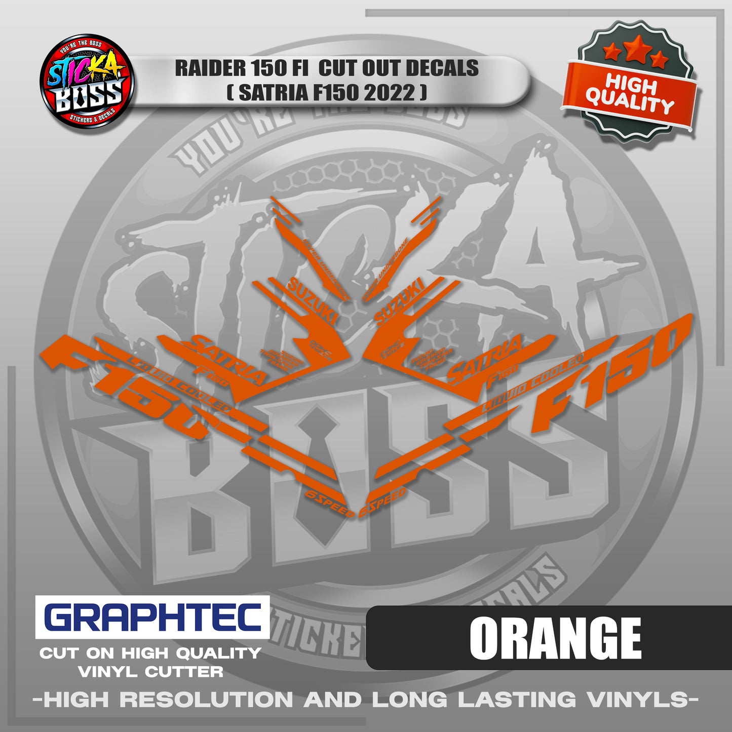 RAIDER 150 FI CUT OUT DECALS ( SATRIA F150 2022 ) | VINYL WATERPROOF CUT-OUT STICKER DECALS