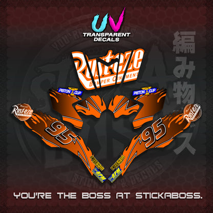 【PREMIUM UV PRINT】CLICK 125 V3 ( TRANSPARENT LIGHTING MCQUEEN DESIGN ) STICKER DECALS By STICKABOSS
