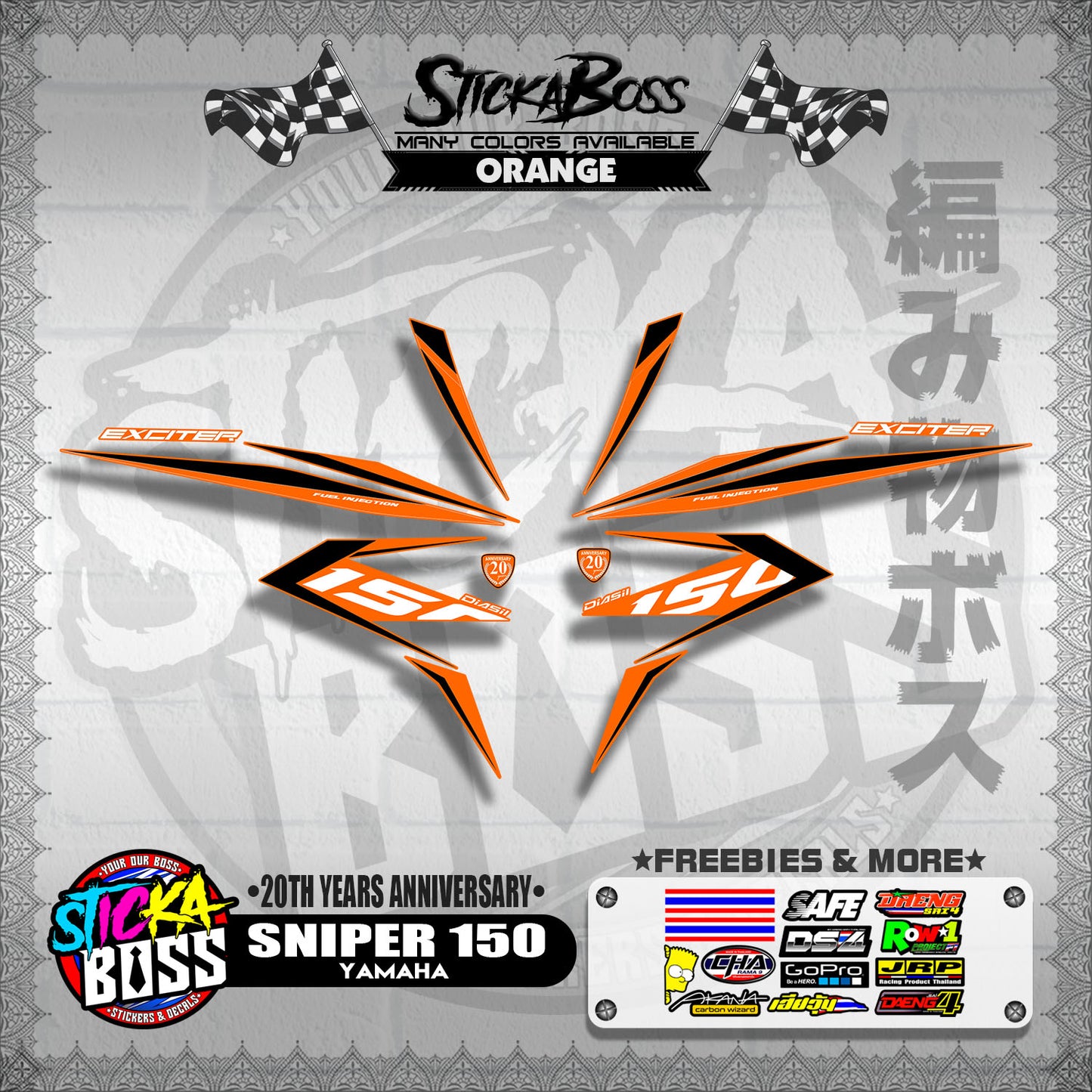 SNIPER 150 DECALS ( 20TH YEARS ANNIVERSARY )【WITH FREEBIES】