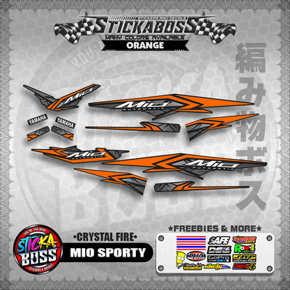 MIO SPORTY THAI-MALAYSIAN STICKER DECALS ( CRYSTAL FIRE )【WITH FREEBIES】