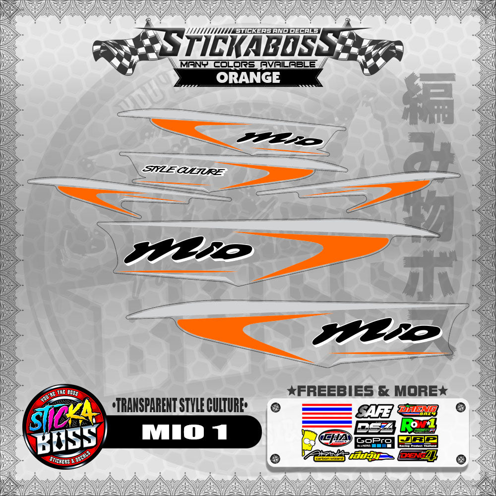 【PREMIUM UV PRINT】TRANSPARENT MIO 1 STICKER DECALS ( STYLE CULTURE )【WITH FREEBIES】