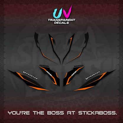 CLICK 125 V3 VARIO UV TRANSPARENT DECALS (2026 INDO HONEYCOMB DESIGN) STICKER DECALS By STICKABOSS