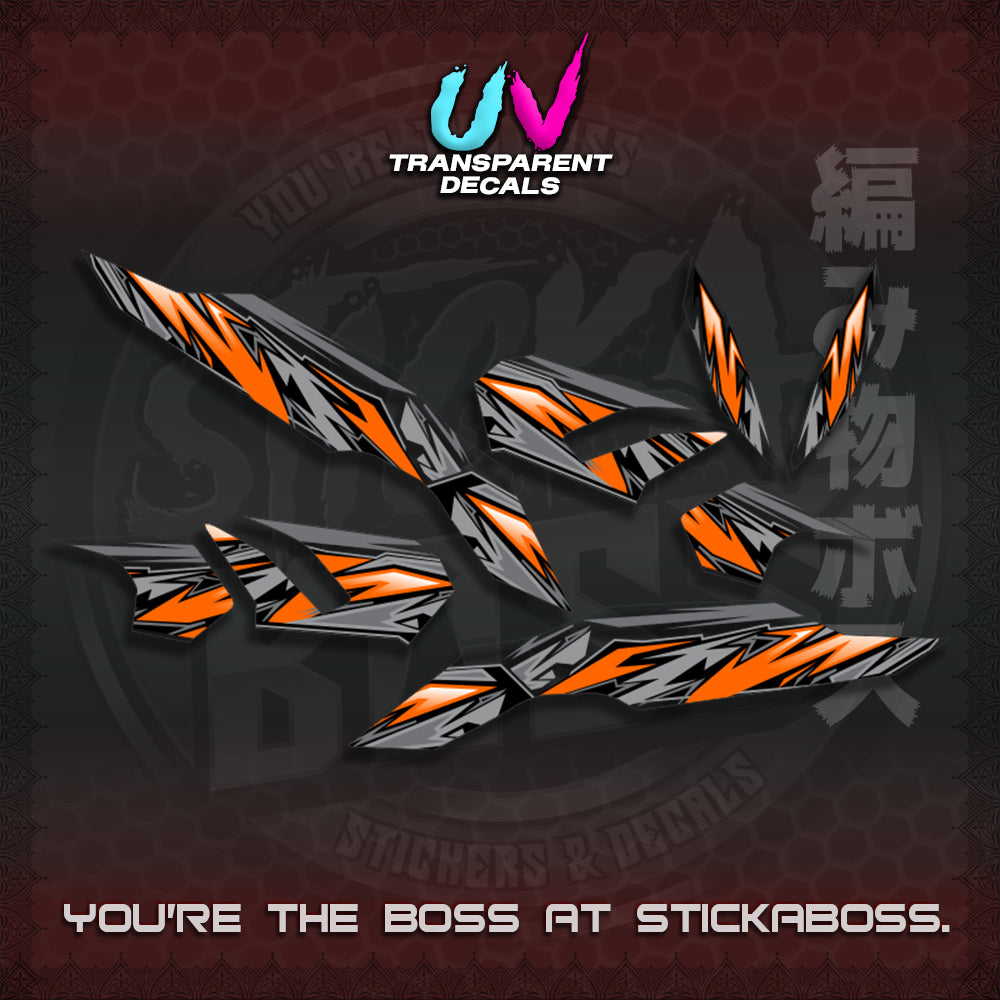 CLICK V3 INDO MALAY CONCEPT ( TRANSPARENT STRIPING NEW CUSTOM DESIGN ) STICKER DECALS By STICKABOSS