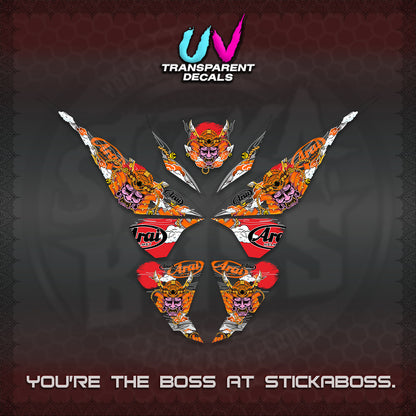 CLICK 125 V1 VARIO UV TRANSPARENT DECALS (2026 NEW SAMURAI MOTIF) STICKER KITS BY STICKABOSS