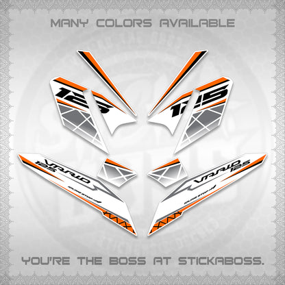 CLICK 125 V4 VARIO FOR WHITE DECALS (2026 MODERN STRIPE DESIGN) STICKER KITS BY STICKABOSS