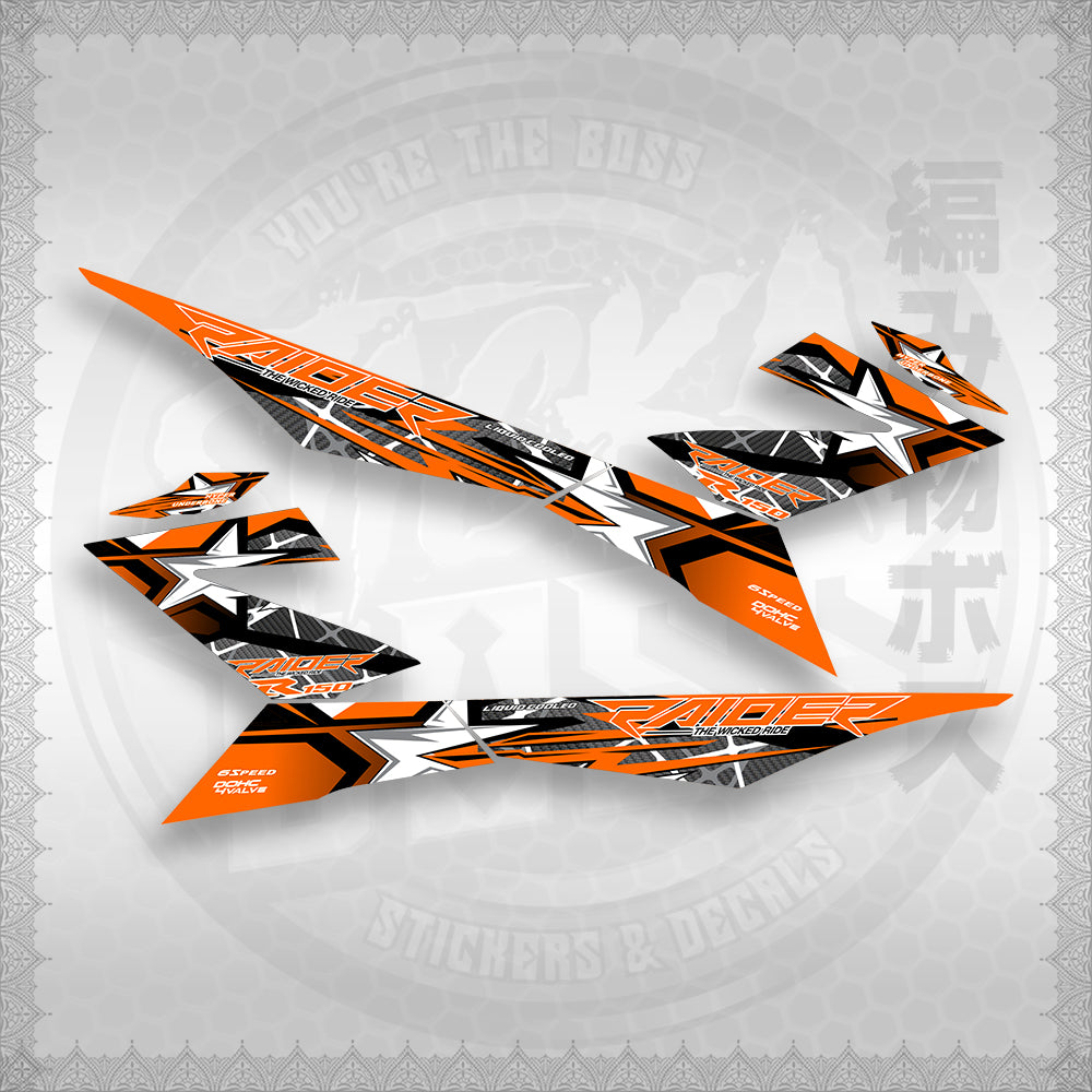STICKER DECALS for RAIDER 150 FI (RFISATHMATH04) By STICKABOSS (SOFIE LAMINATED WATERPROOF)