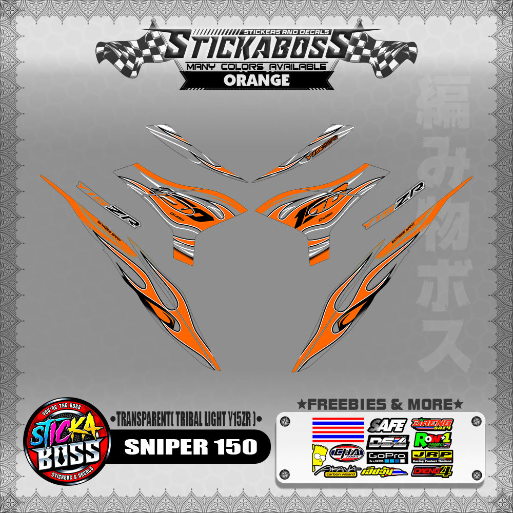 [ PREMIUM UV PRINT ] TRANSPARENT SNIPER 150 DECALS ( TRIBAL LIGHT Y15ZR )【WITH FREEBIES】