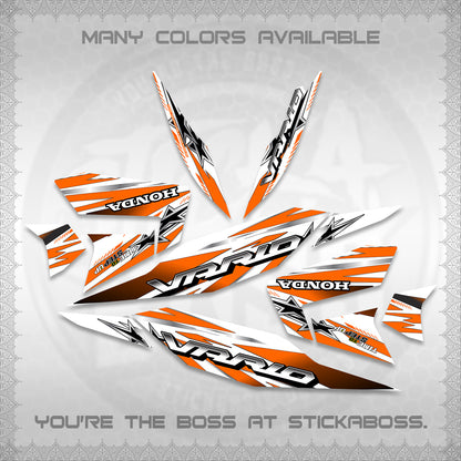 CLICK 125 V4 VARIO FOR WHITE DECALS (2026 BLACK STAR DESIGN) STICKER DECALS By STICKABOSS