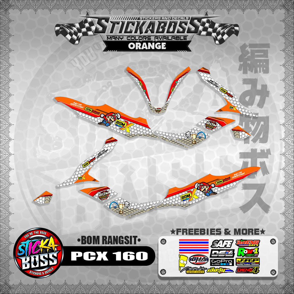 PCX 160 STICKER DECALS (BOM RANGSIT)【WITH FREEBIES】