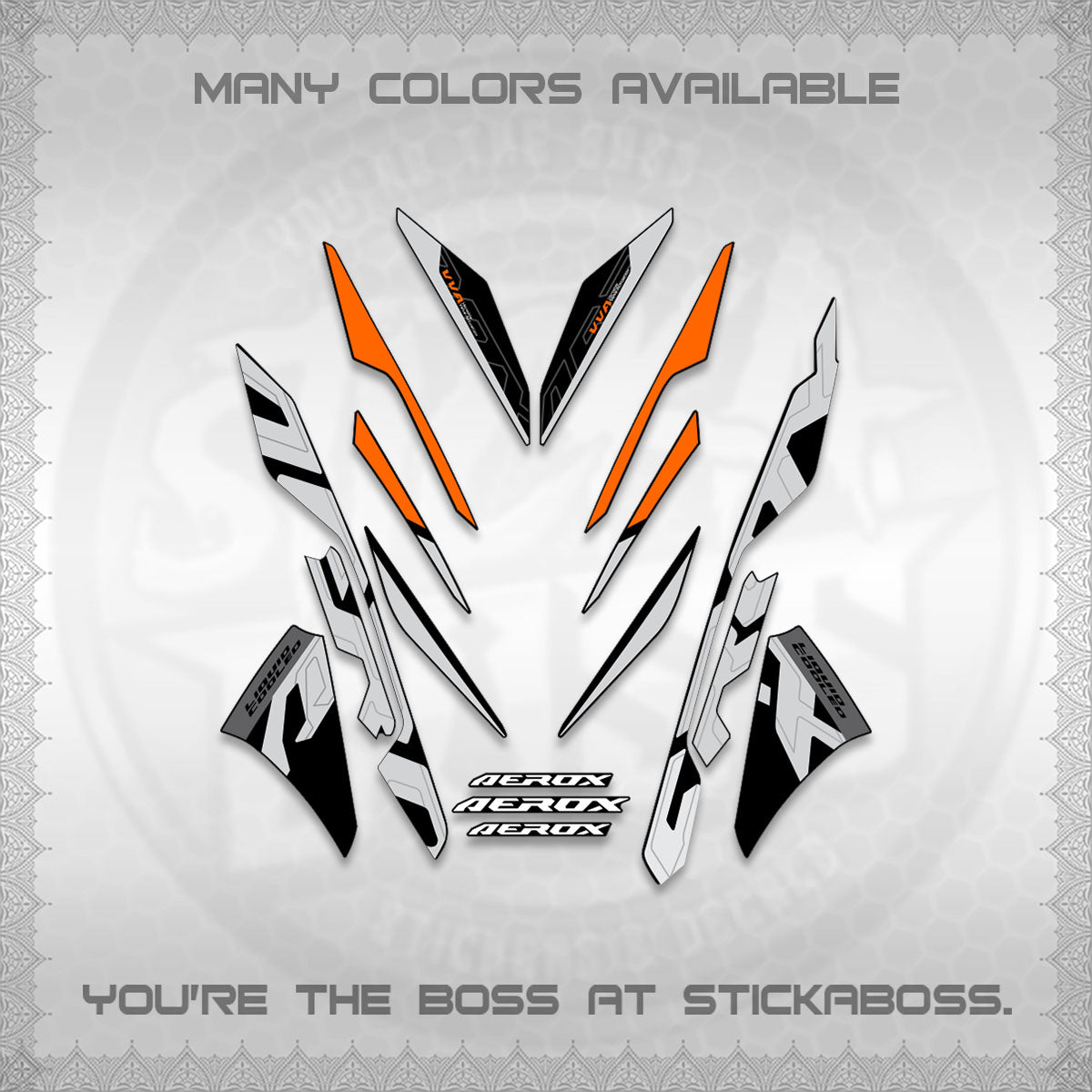 AEROX V3 ALPHA TURBO STOCK DECALS (STOCK DESIGN 2026)STICKER DECALS By STICKABOSS