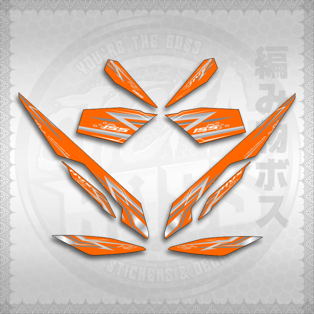 STICKER DECALS for AEROX V3 ALPHA TURBO INDO-MALAYSIAN (AV313SHSTED) By STICKABOSS (SOFIE LAMINATED WATERPROOF)