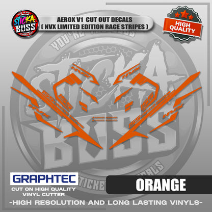 AEROX V1 CUT OUT DECALS ( NVX LIMITED EDITION RACE STRIPES ) | VINYL WATERPROOF CUT-OUT DECALS