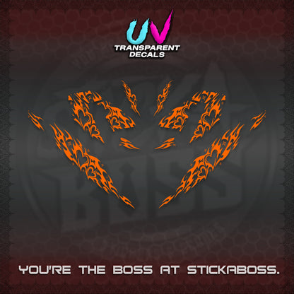 CLICK 125 V4 UV TRANSPARENT DECALS (2026 TRIBAL HEART DESIGN) STICKER KITS BY STICKABOSS