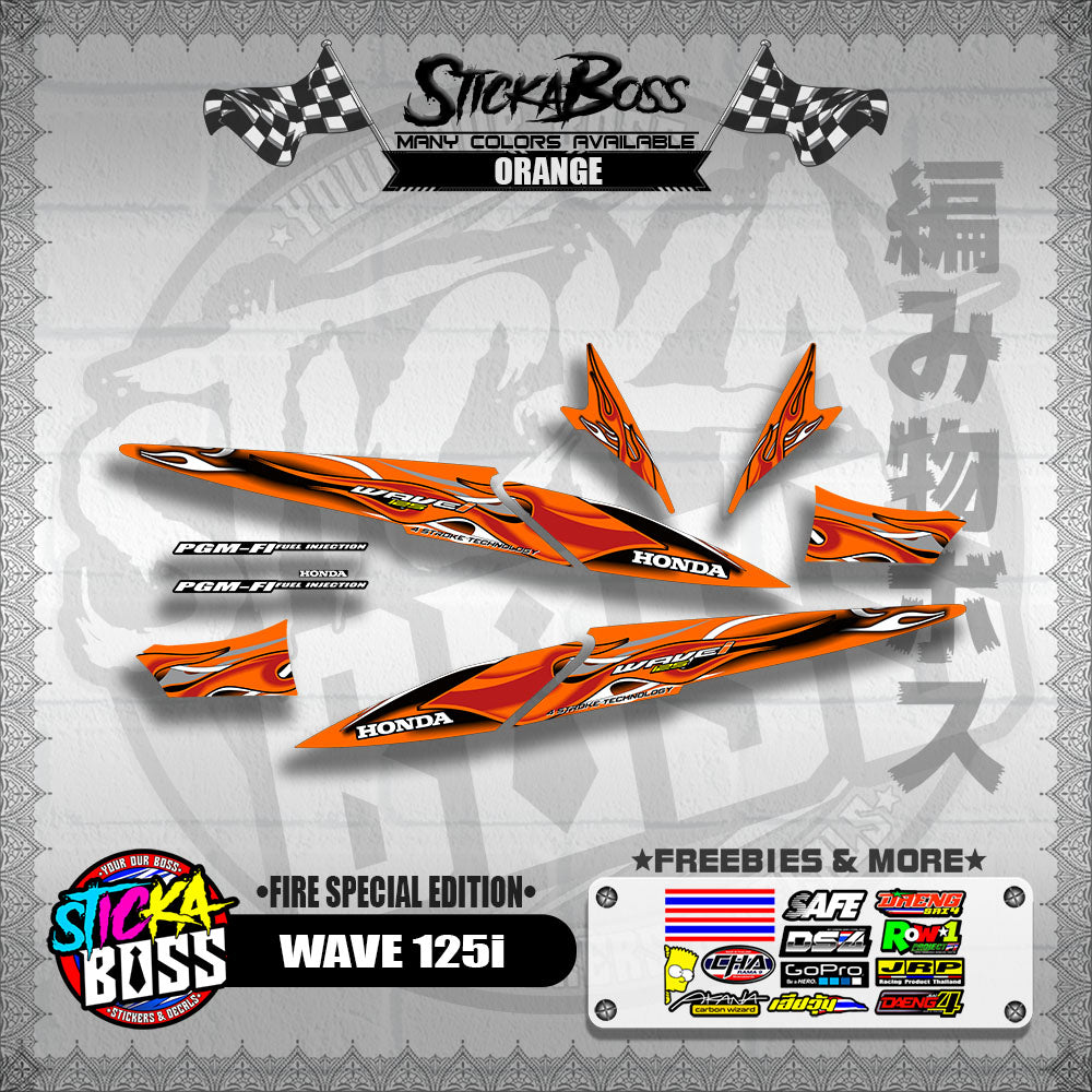 WAVE 125i DECALS ( FIRE SPECIAL EDITION )【WITH FREEBIES】