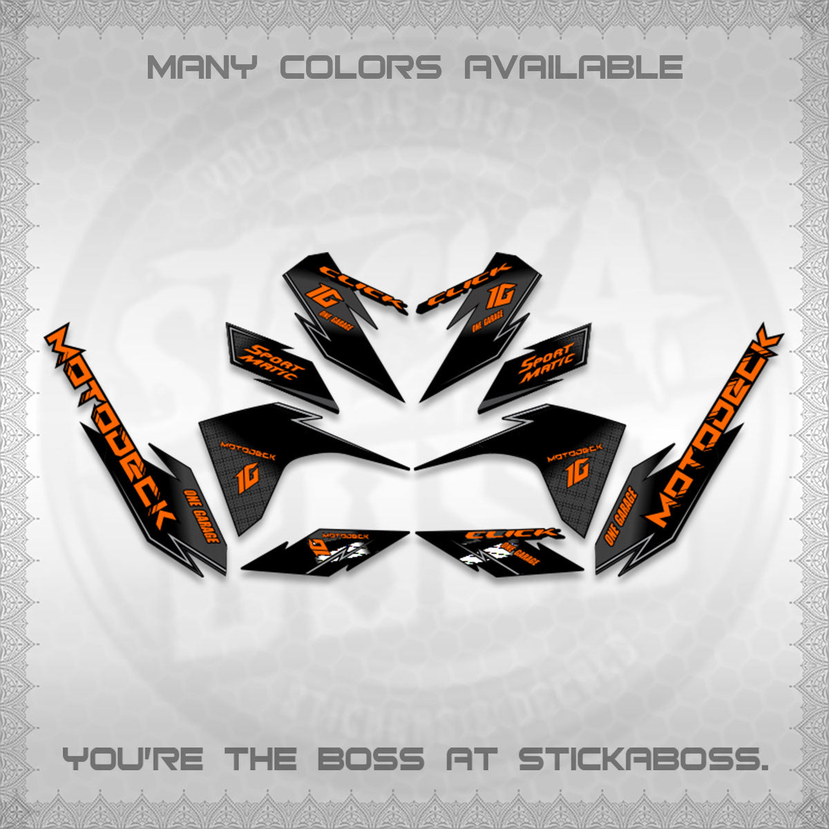 CLICK V3 DECALS (ONE GARAGE INSPIRED)STICKER DECALS BY STICKABOSS