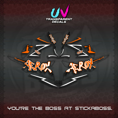 【PREMIUM UV PRINT】AEROX 155 V2 DECALS TRANSPARENT (STRIPING GRAFITY MOTIF) STICKER DECALS By STICKAB