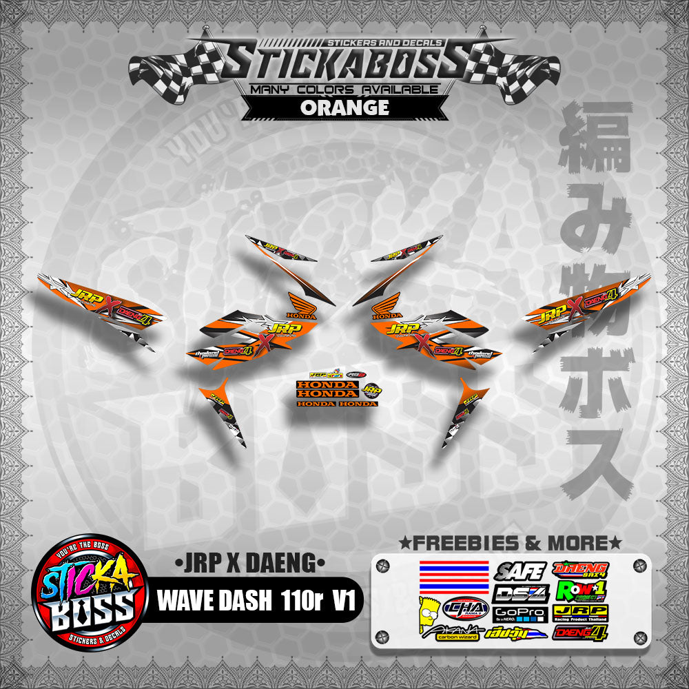 Honda Wave Dash 110r v1【 JRP X DAENG DECALS 】 (Rusi Swish Mono)