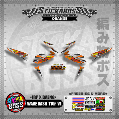 Honda Wave Dash 110r v1【 JRP X DAENG DECALS 】 (Rusi Swish Mono)