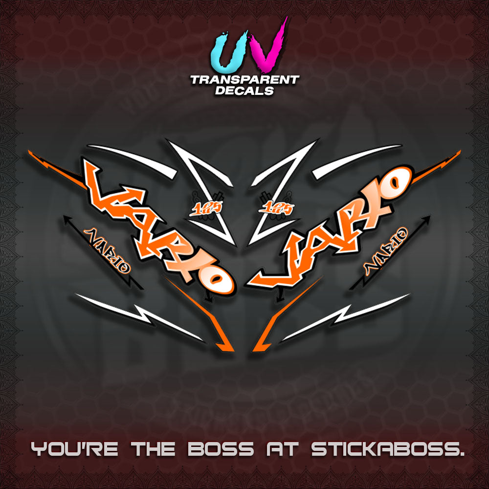 CLICK V3 UV TRANSPARENT INDO VARIO DECALS (STRIPPING GRAFITY MOTIF)STICKER DECALS By STICKABOSS