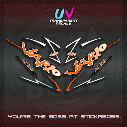 CLICK V3 UV TRANSPARENT INDO VARIO DECALS (STRIPPING GRAFITY MOTIF)STICKER DECALS By STICKABOSS