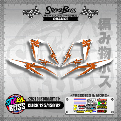 CLICK 125 / 150 V2 DECALS ( 2021 CUSTOM ART 01 )【WITH FREEBIES】