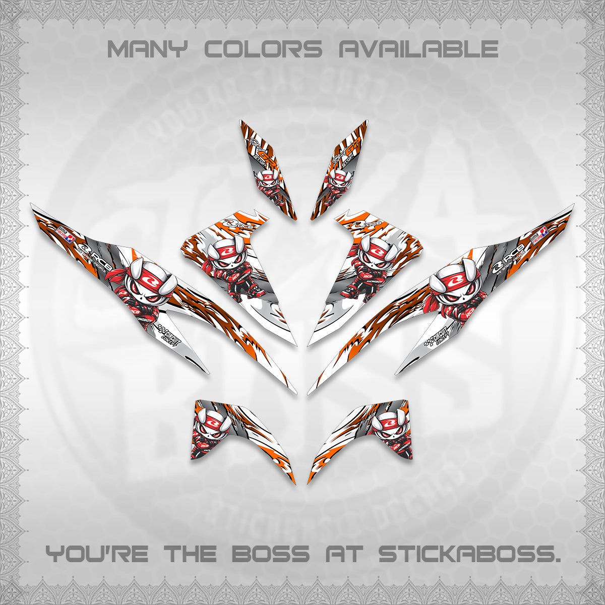 CLICK 125 V2 FOR WHITE DECALS (2026 NEW RCB 2.0 DESIGN) STICKER KITS BY STICKABOSS