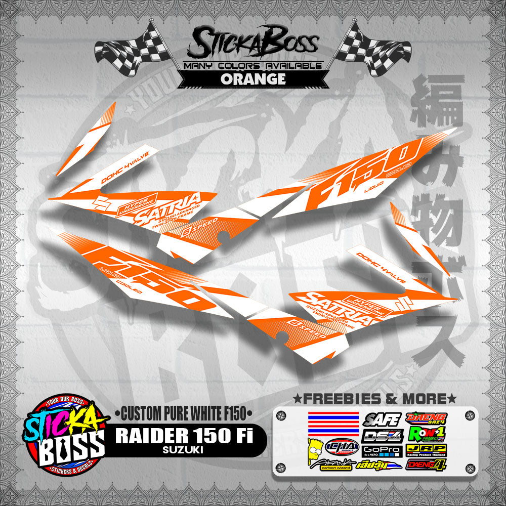RAIDER 150 Fi STOCK DECAL ( CUSTOM PURE WHITE F150 )【WITH FREEBIES】