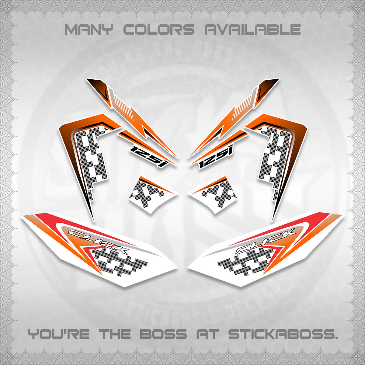 CLICK 125 V4 VIETNAM FOR WHITE DECALS (2026 TERBARU MOTIF DESIGN) STICKER KITS BY STICKABOSS