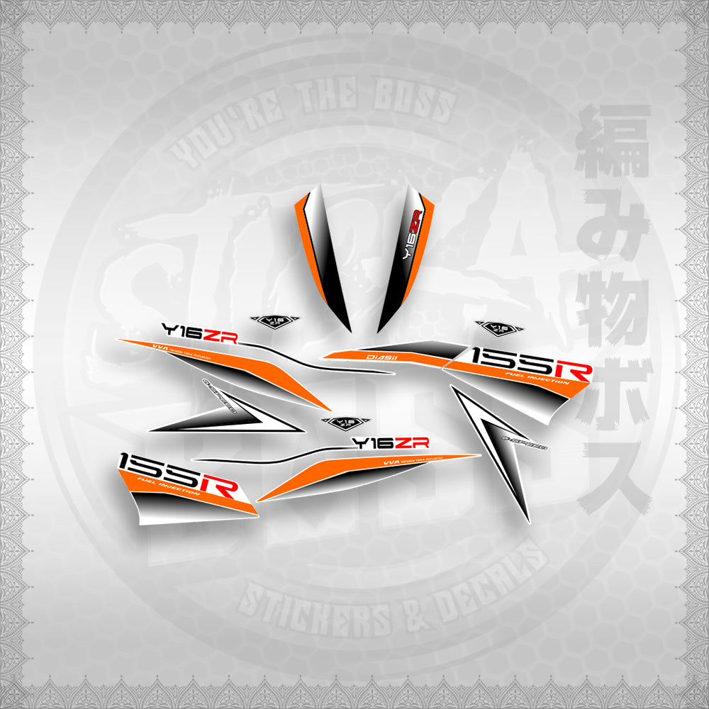 STICKER DECALS for SNIPER 155R (S155Y1SLDEFOWH) By STICKABOSS (SOFIE LAMINATED WATERPROOF)