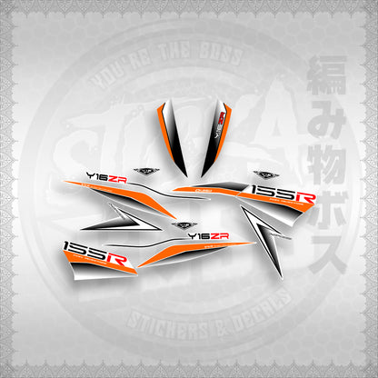 STICKER DECALS for SNIPER 155R (S155Y1SLDEFOWH) By STICKABOSS (SOFIE LAMINATED WATERPROOF)