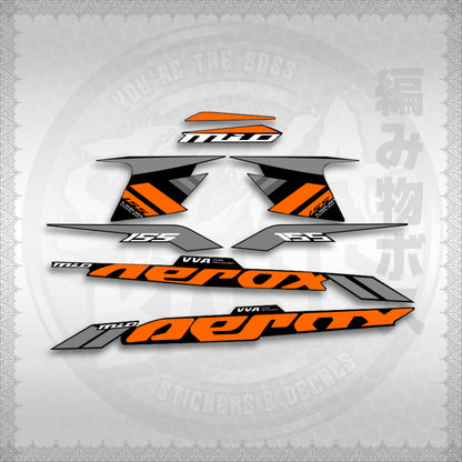 STICKER DECALS for AEROX 155 V1 (AV120X7IN) By STICKABOSS (SOFIE LAMINATED WATERPROOF)