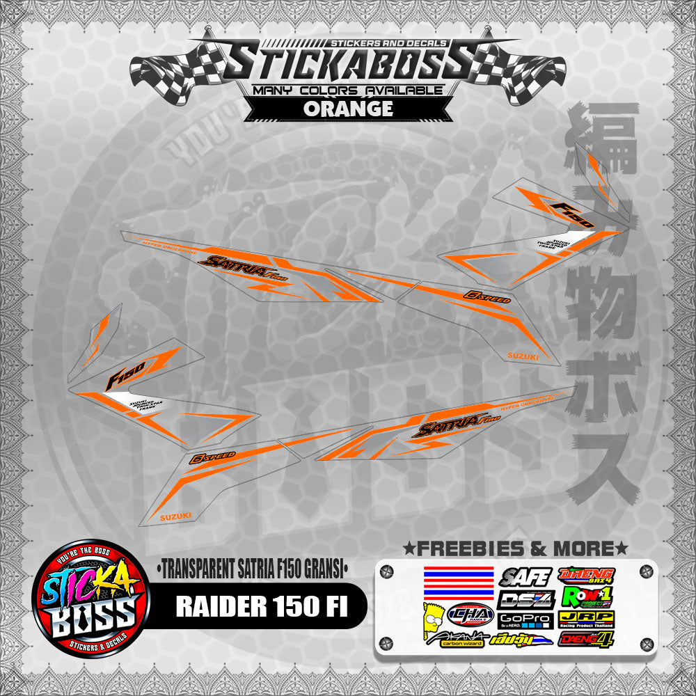 [ PREMIUM UV PRINT ] TRANSPARENT RAIDER 150 FI STICKER DECALS ( SATRIA F150 GARANSI )【WITH FREEBIES】