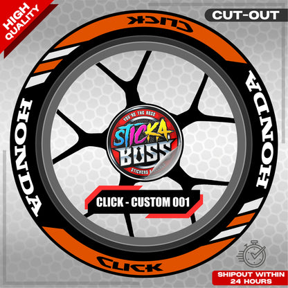 CLICK 125  150 160 MAGS STICKER SET  ( 2 MAGS ) - CUSTOM 001 | VINYL WATERPROOF CUT-OUT DECALS