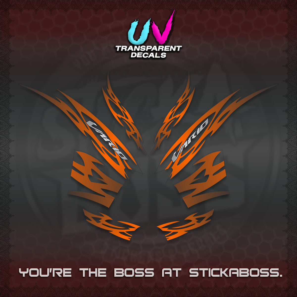CLICK 125 V2 INDO STRIPING UV TRANSPARENT DECALS (2026 NUSANTARA MOTIF) STICKER DECALS By STICKABOSS