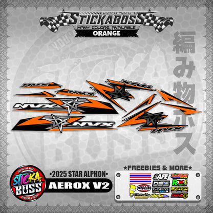 AEROX V2 INDO STICKER DECALS ( 2025 STAR ALPHON )【WITH FREEBIES】