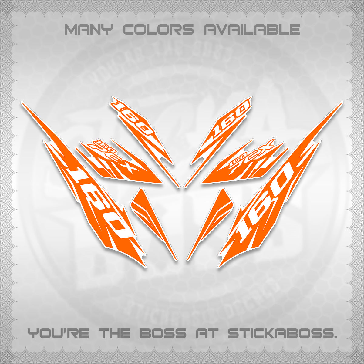 PCX 150 160 INDO FOR WHITE DECALS (2026 NEW 08 DESIGN) STICKER DECALS By STICKABOSS